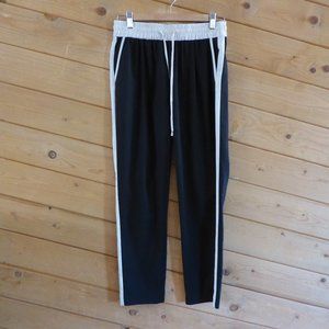 HRH Collection Colorblock Black Ivory Waistband Pull On Casual Lightweight Pants